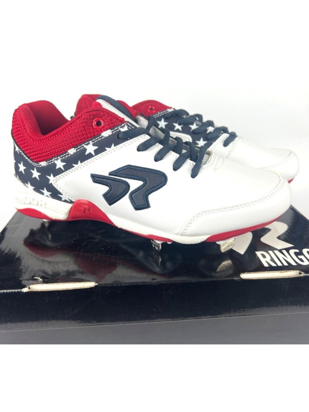 Ringor Women's Softball Cleats American Spirit 2019 LE Spike Cleats size 7